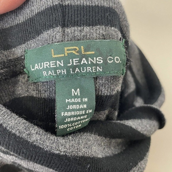 Lauren Ralph Lauren Striped Turtleneck Sweater Dress Women’s Medium Ruffle Hem - Picture 7 of 7